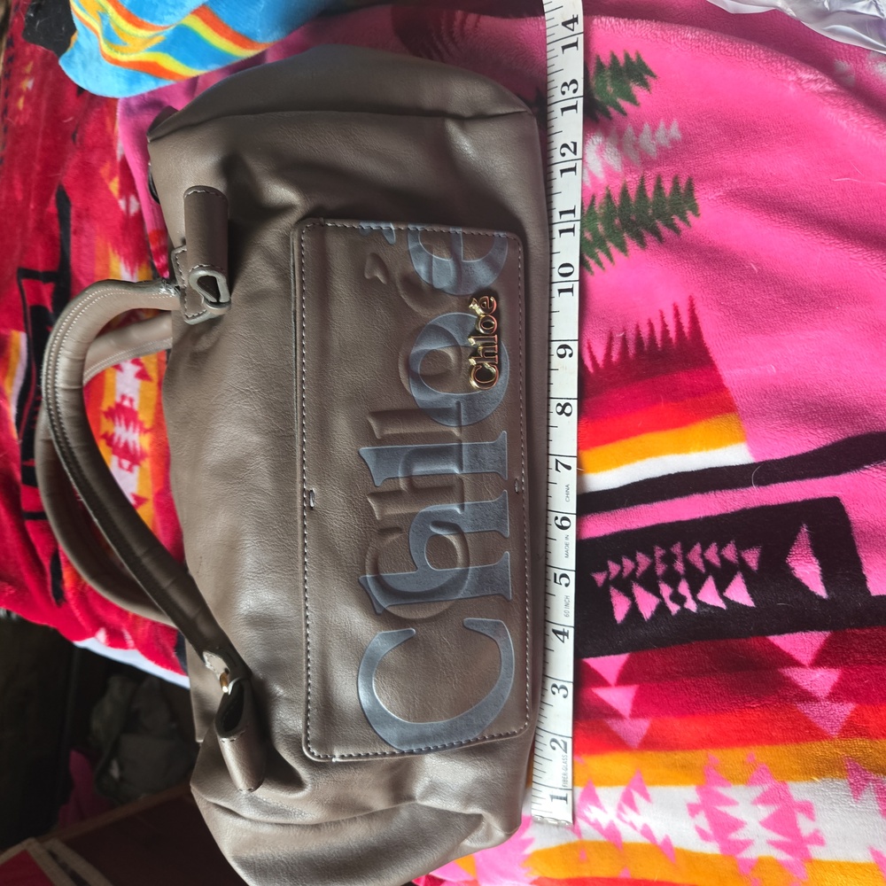 Chloe Gray Leather Tote Bag - Picture 10 of 11